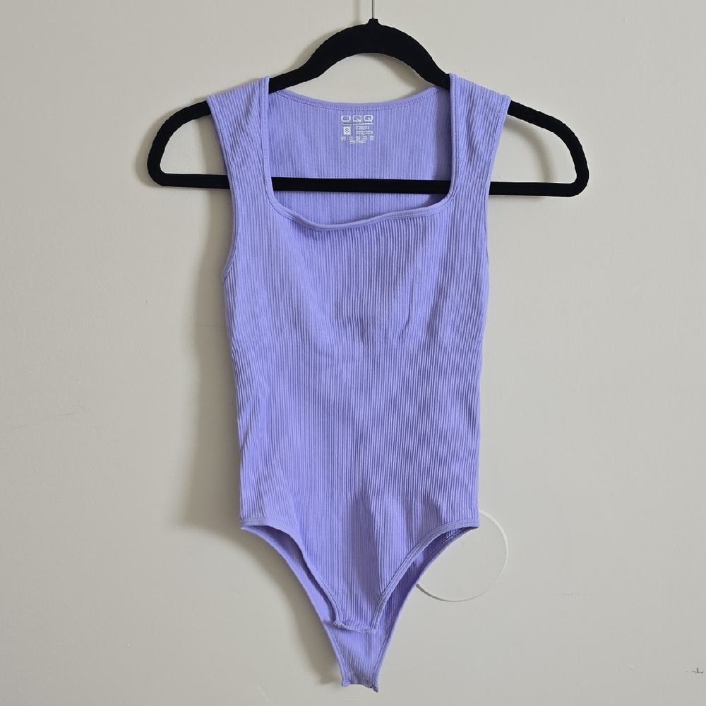 Elegant Lilac Ribbed Bodysuit